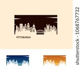 Pittsburgh Skyline City Logo Vector