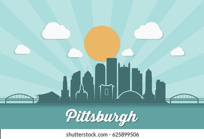 Pittsburgh skyline - Pennsylvania - vector illustration