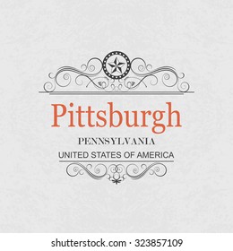 Pittsburgh,Pennsylvania.Vintage frame.