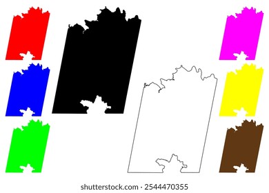 Pittsylvania County, Commonwealth of Virginia (U.S. county, United States of America, USA, U.S., US) mapa ilustração vetorial, esboço de rabisco Pittsylvania mapa