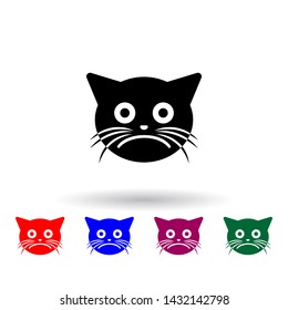 it's a pity cat multi color icon. Elements of cat smile set. Simple icon for websites, web design, mobile app, info graphics