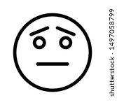 pity expression icon with outline style and 64 px base. Suitable for website design, logo, app and ui.