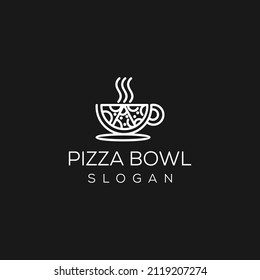 Pitzza logo and coffee cup logo template design