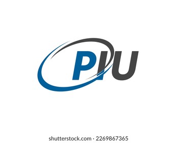PIU letter creative modern elegant swoosh logo design
