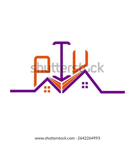 PIU Real State logo design, PIU simple and modern logo. PIU luxurious alphabet design  
