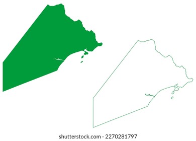 Piuma municipality (Espírito Santo state, Municipalities of Brazil, Federative Republic of Brazil) map vector illustration, scribble sketch Piúma map