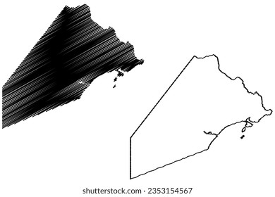 Mapa de ilustraciones vectoriales del municipio de Piuma (estado de Espírito Santo, municipios de Brasil, República Federativa del Brasil), dibujo de garabatos mapa de Piúma