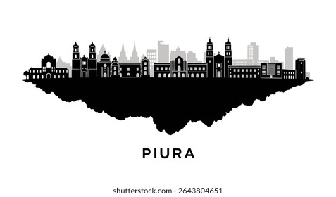 Piura Skyline Peru Cityscape Silhouette.