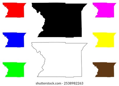 Piute County, State of Utah (Condado dos EUA, Estados Unidos da América, EUA, EUA) mapa ilustração vetorial, esboço de rabisco Mapa da piuta