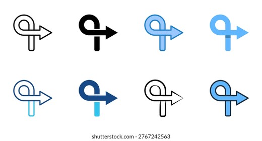 Pivot icons set multiple style collection. Editable stroke 
