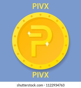PIVX Coin cryptocurrency blockchain icon. Virtual electronic, internet money or cryptocoin symbol, logo