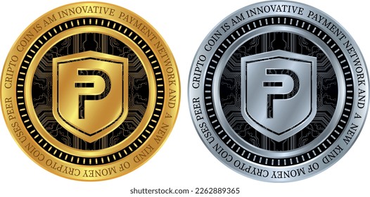 Pivx coin vector illustrations. 3d illustration.
