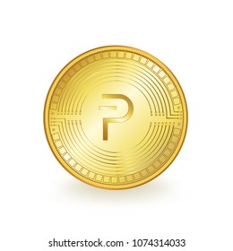 Pivx Cryptocurrency Gold Coin Isolated