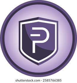 pivx cryptocurrency logo illustrations on abstract background. 3d illustrations.