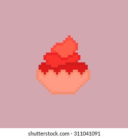 Pix art symbol of tasty cakes for design food presentation 