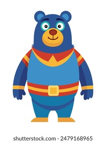 Pixar-Style Bear Character Vector on White Background