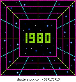 Mensaje retro Pixel 1980