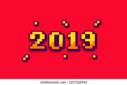 pixel 2019 new year typography