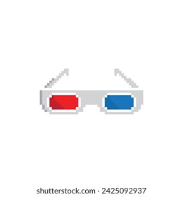  pixel 3d glasses icon vector eyeglasses pixel art for 8 bit game