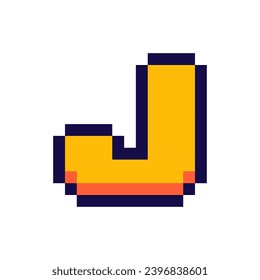 Pixel 3d retro arcade game style font and video computer game 8 bit letter flat vector illustration.	
