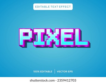 pixel 3D text effect template