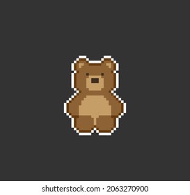 Pixel 8 Bit Brown Bear Sitting Stock Vector (Royalty Free) 2063270900 ...