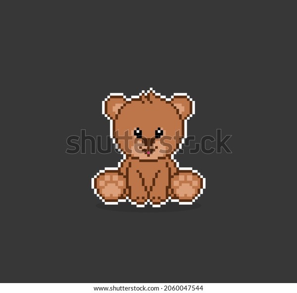 Pixel 8 Bit Brown Bear Sitting Stock Vector (royalty Free) 2060047544 