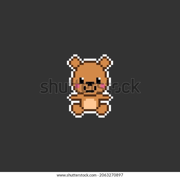 Pixel 8 Bit Brown Bear Sitting Stock Vector (Royalty Free) 2063270897 ...