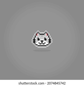 Pixel 8 bit cat. Animal for game assets in vector illustration.