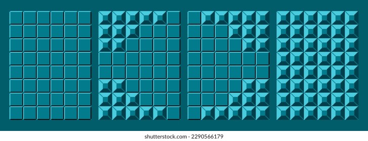 Pixel 8 bit game background set. Vector illustration. Pixel art.