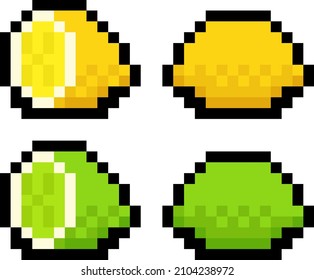 Pixel 8 bit lemon and lime pack - vector, isolated