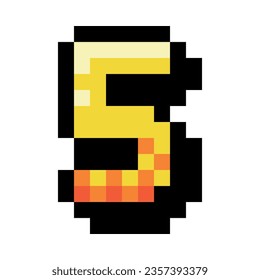 Ilustración de vectores numéricos de 8 bits de píxeles o 5