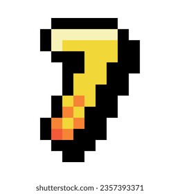 Pixel 8 Bit Number Seven or Numeral Vector Illustration