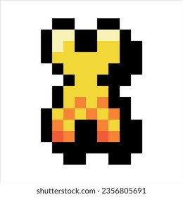 Letra píxeles 8 bits mayúscula X como ilustración de vectores de letra y alfabeto