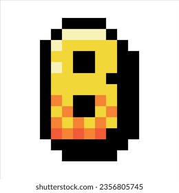 Letra pixel 8 bits mayúscula B como ilustración de vectores de letra y alfabeto