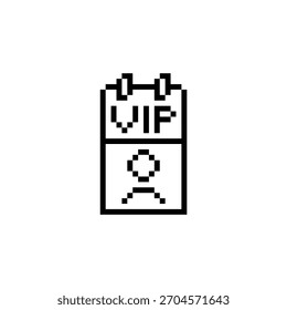 pixel 8 bit vip person privilage  vector icon art  for computer game