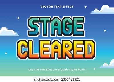 Efecto de texto para el vector editable de estilo de juego de 8 bits