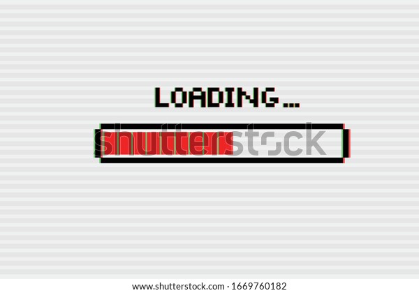 Pixel 8bit Loading Bar Glitch Effect: เวกเตอร์สต็อก (ปลอดค่าลิขสิทธิ์ ...