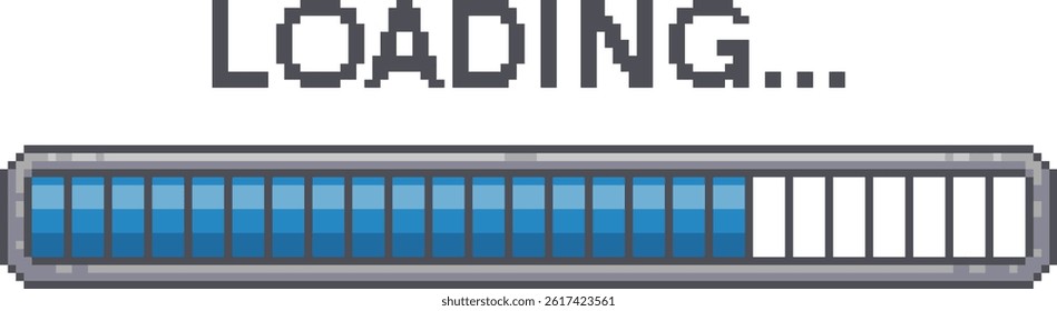 Pixel 8-bit loading bar, video game UI