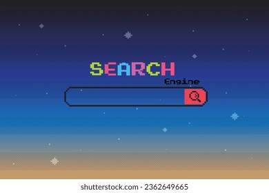 Pixel 8-bit search engine with sky and ster