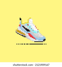 pixel 90s shoes vector for template