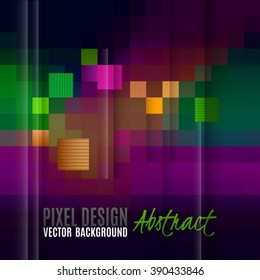 Pixel abstract background. Colorful mosaic. Modern vector design elements.