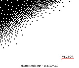 Pixel abstract background. Monochrome style. Banner. Vector illustration with space for text.