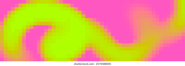 Pixel abstract background with vector pattern, gradients yellow color line on pink background. Perfect for templates and banner design.