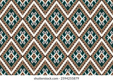 Pixel Abstract Ethnic art. Seamless pattern in tribal, folk embroidery, and Persian style Aztec geometric art ornament print Design for cover wallpaper, wrapping, fabric, clothing