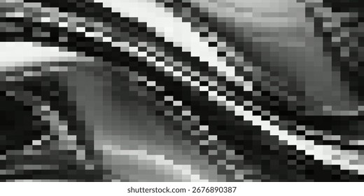 Pixel abstract mosaic background Gradient design Isolated black elements on white background Vector illustration for website, card, poster