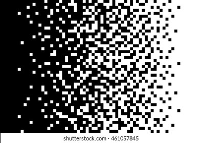 Pixel abstract mosaic background Gradient design Isolated black elements white background Vector illustration for website  card  poster