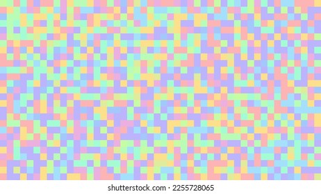 Pixel abstract pastel background with noise textured random squares, texture for TV screen, vector illustration.