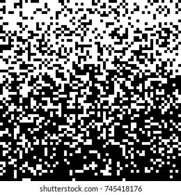 Pixel Abstract technology gradient bw background. Business black white mosaic backdrop with failing pixels. Pixelated pattern texture. Big data flow vector Illustration. 