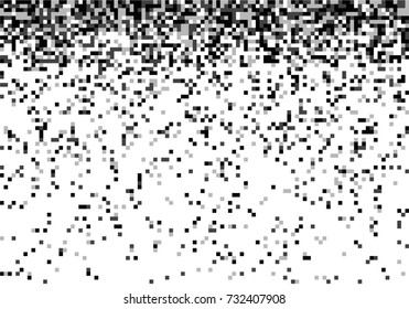 Pixel abstract vector Illustration mosaic gradient design background, falling pixels. Monochromatic Abstract Background.